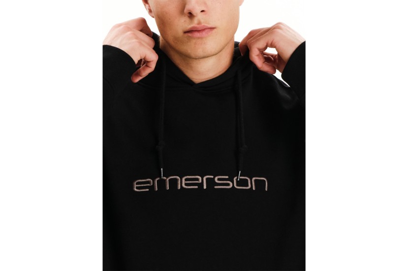 Emerson Ανδρικό Φούτερ με Κουκούλα Μαύρο