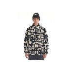 Emerson Ανδρική Μακρυμάνικη Μπλούζα Sherpa με Φερμουάρ Εκρού, Μαύρη