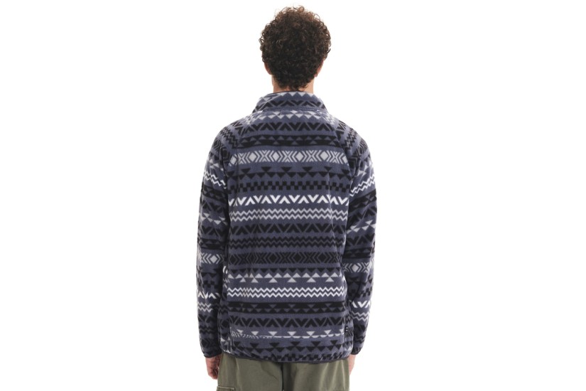 Emerson Ανδρική Ζακέτα Fleece Μπλε Σκούρο, Λευκή