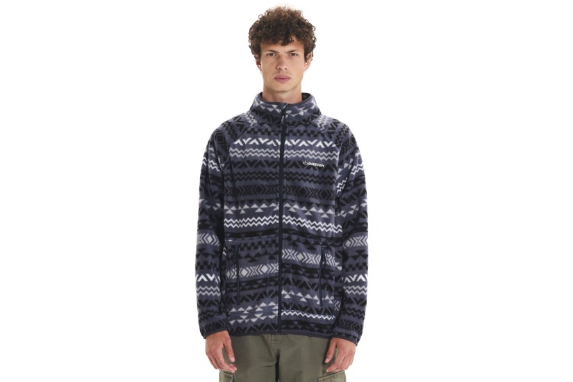 Emerson Ανδρική Ζακέτα Fleece Μπλε Σκούρο, Λευκή