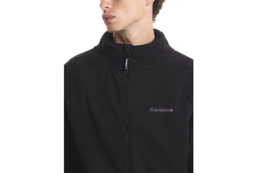 Emerson Full Zip Ανδρική Ζακέτα Fleece Μαύρη