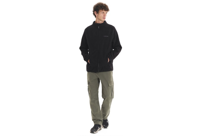 Emerson Full Zip Ανδρική Ζακέτα Fleece Μαύρη