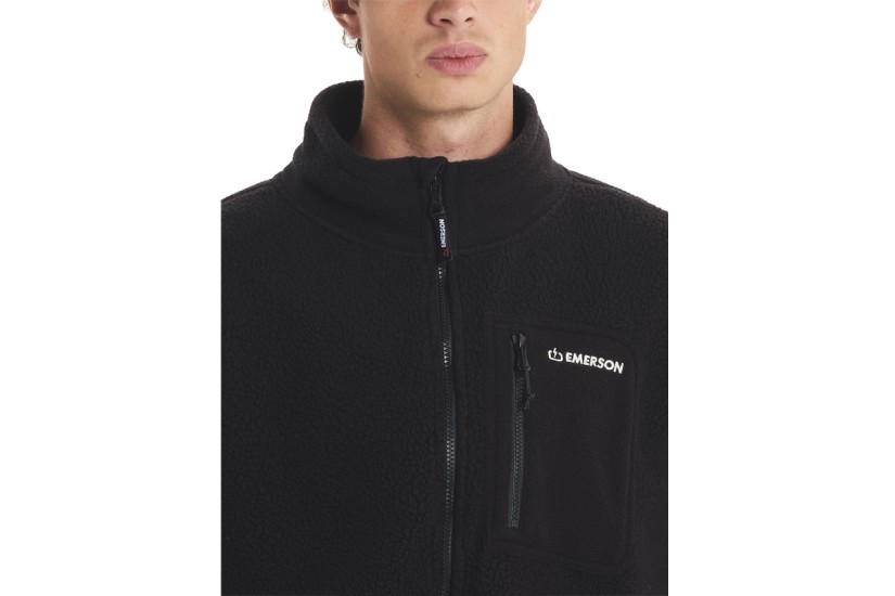 Emerson Ανδρική Ζακέτα Fleece Μαύρη