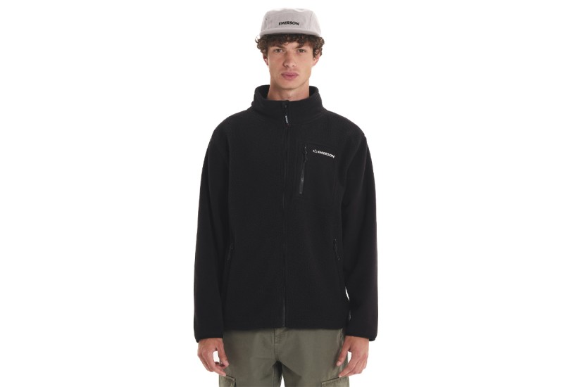 Emerson Ανδρική Ζακέτα Fleece Μαύρη