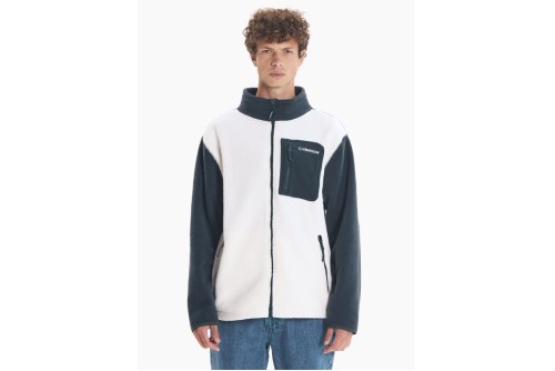 Emerson Full Zip Ζακέτα Fleece Ανδρική (252.EM290.27 OFF WHITE-TEAL)
