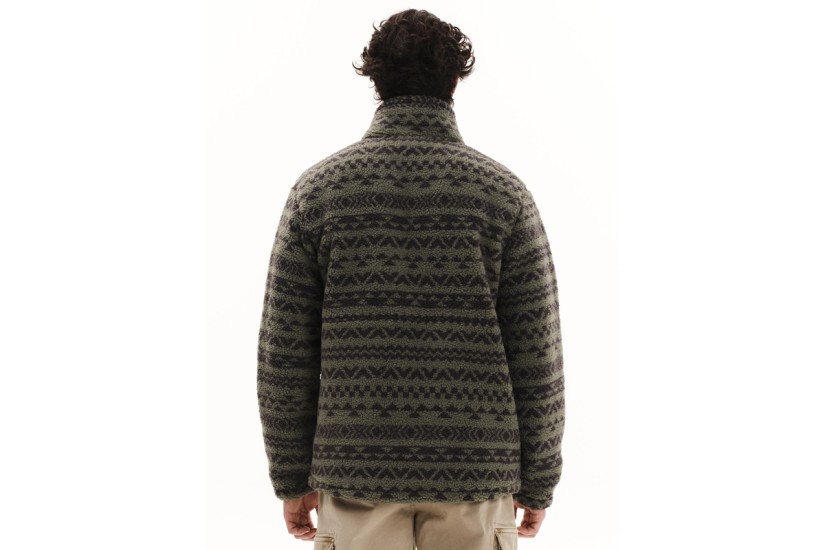 Emerson Ανδρική Ζακέτα Fleece Sherpa Πράσινη, Ανθρακί