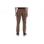 Emerson Elasticated Waist Cuffed Ανδρικό Παντελόνι Cargo Καφέ