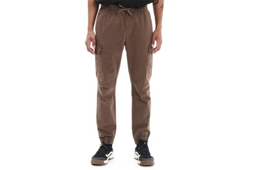 Emerson Elasticated Waist Cuffed Παντελόνι Cargo Ανδρικό (252.EM42.07 CHOCOLATE)