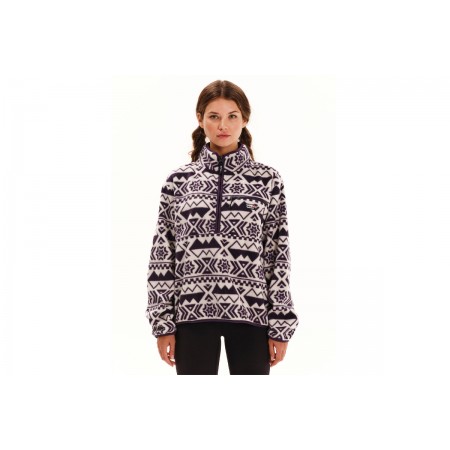 Emerson Γυναικεία Μακρυμάνικη Μπλούζα Fleece με Φερμουάρ Μωβ, Εκρού