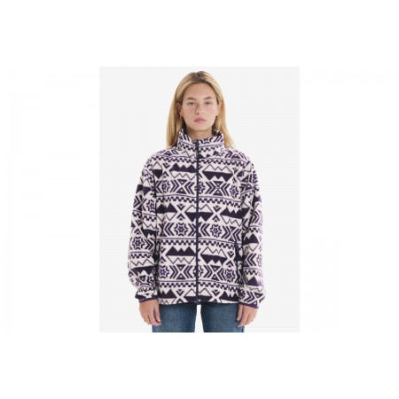 Emerson Γυναικεία Ζακέτα Fleece Εκρού, Μωβ