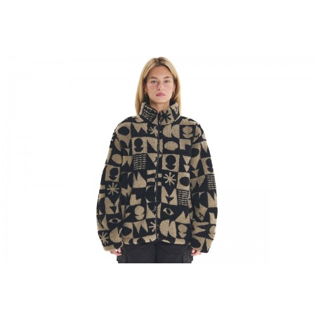 Emerson Γυναικεία Ζακέτα Fleece Sherpa Μπεζ, Μαύρη