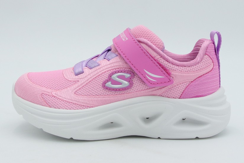 Skechers S Lights- Sola Glow 2.0 Βρεφικά Sneakers Ροζ, Λεβάντα, Λευκά