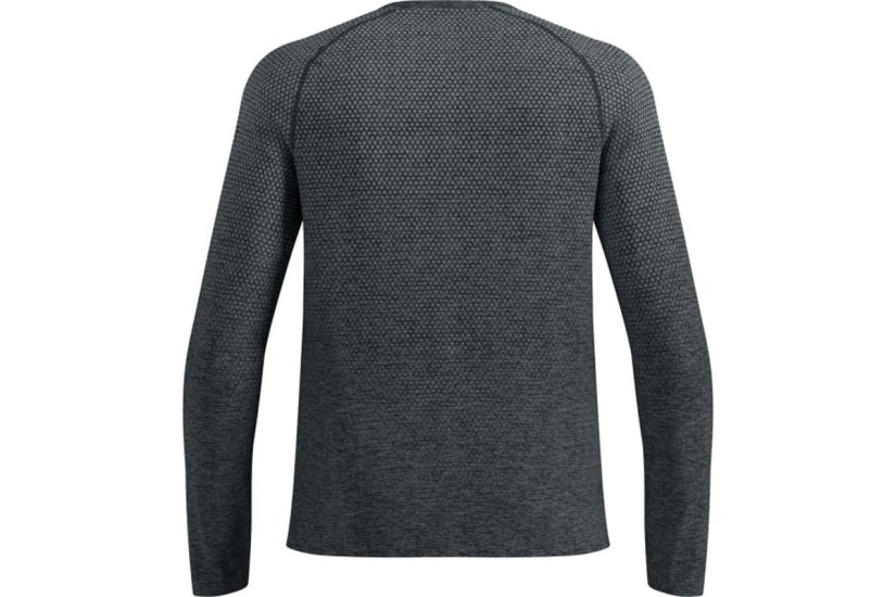 Odlo Essential Seamless Ανδρική Μακρυμάνικη Μπλούζα με Λαιμόκοψη Γκρι Σκούρο