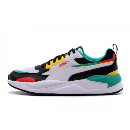 Puma X-Ray 2 Square Sneakers Λευκά, Μαύρα, Πράσινα, Κίτρινα