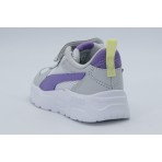 Puma Trinity Lite AC+ Βρεφικά Sneakers Γκρι Ανοιχτό, Λευκά, Μωβ