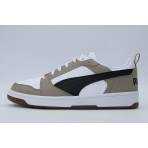 Puma Rebound V6 Low Ανδρικά Sneakers Λευκά, Μαύρα, Πούρο