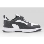 Puma Rebound V6 Low Παιδικά Sneakers Μαύρα, Λευκά