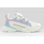 Fila Space 4 Memory Velcro Παιδικά Sneakers Λευκά, Μωβ, Σιέλ