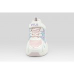 Fila Space 4 Memory Velcro Παιδικά Sneakers Λευκά, Μωβ, Σιέλ