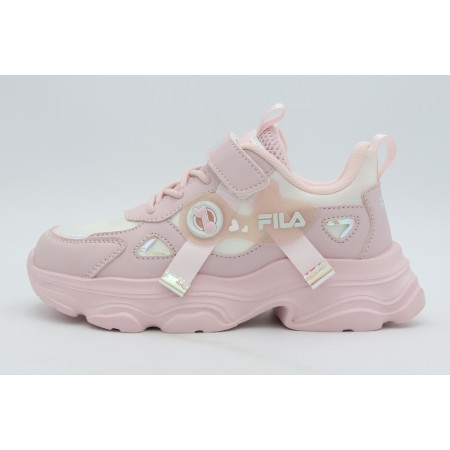 Fila Musha 3 Memory Velcro Παιδικά Sneakers Ροζ, Εκρού