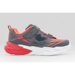 Skechers S Lights Flex-Glow Ultra Παιδικά Sneakers Ανθρακί, Λευκά, Κόκκινα, Πορτοκαλί