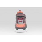Skechers S Lights Flex-Glow Ultra Παιδικά Sneakers Ανθρακί, Λευκά, Κόκκινα, Πορτοκαλί