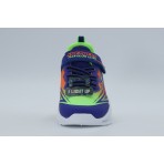 Skechers Glow Ultra Βρεφικά Sneakers Μπλε, Λαχανί, Λευκά, Πορτοκαλί