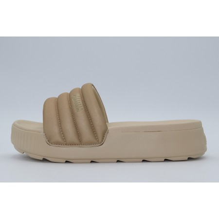 Puma Karmen Puffy Aqua Metallics Παντόφλες Χρυσές, Μπεζ