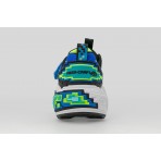 Skechers Mega-Craft 4K Παιδικά Sneakers Μπλε, Μαύρα, Λαχανί, Λευκά