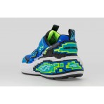 Skechers Mega-Craft 4K Παιδικά Sneakers Μπλε, Μαύρα, Λαχανί, Λευκά