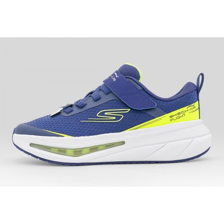 Skechers Air Flight Παιδικά Sneakers Μπλε, Λευκά, Κίτρινο Φλούο