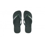 Havaianas Brasil Logo Σαγιονάρες Χακί, Λευκές