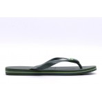 Havaianas Brasil Logo Σαγιονάρες Χακί, Λευκές