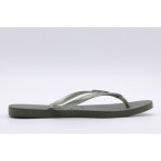 Havaianas Slim Logo Metallic Γυναικείες Σαγιονάρες Χακί