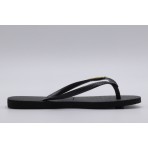 Havaianas Slim Logo Metallic Σαγιονάρες Μαύρες, Χρυσές