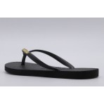 Havaianas Slim Logo Metallic Σαγιονάρες Μαύρες, Χρυσές