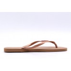 Havaianas Slim Logo Metallic Σαγιονάρες Μπρονζέ, Καφέ