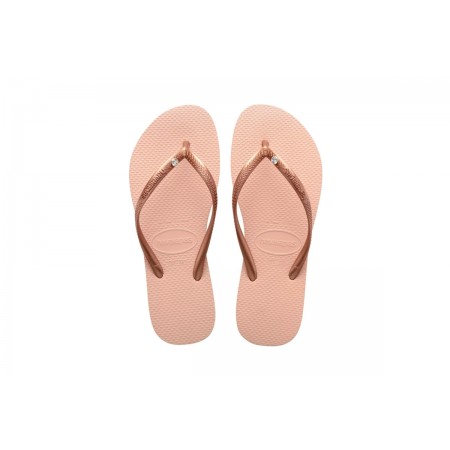 Havaianas Slim Crystal Γυναικείες Σαγιονάρες Ροζ