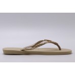 Havaianas Slim Glitter Γυναικείες Σαγιονάρες Μπεζ, Χρυσές