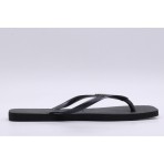 Havaianas Slim Square Logo Metallic Σαγιονάρες Μαύρες