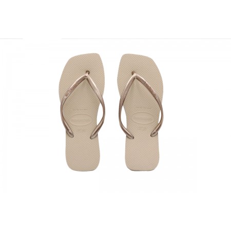 Havaianas Slim Square FC Σαγιονάρες Μπεζ, Χρυσές