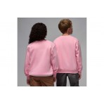 Jordan Brooklyn Fleece Παιδική Μακρυμάνικη Μπλούζα με Λαιμόκοψη Ροζ