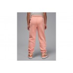 Jordan Brooklyn Fleece Παιδικό Παντελόνι Φόρμας Σομόν