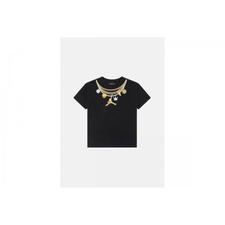 Jordan Charm Necklace Παιδικό Κοντομάνικο T-Shirt Μαύρο, Χρυσό, Ασημί