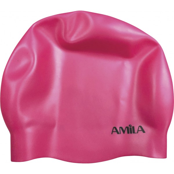 Amila Σκουφάκι Κολύμβησης Amila Medium Hair Ροζ (47022)