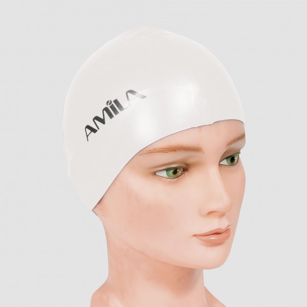 Amila Σκουφάκι Κολύμβησης Amila Medium Hair Λευκό (47023)