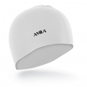 Amila Σκουφάκι Κολύμβησης Medium Hair Hq Λευκό (47027)