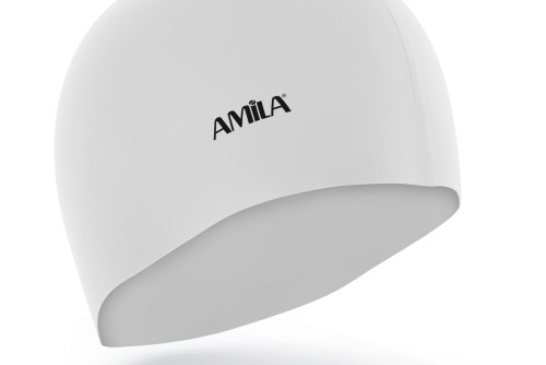 Amila Σκουφάκι Κολύμβησης Medium Hair Hq Λευκό (47027)