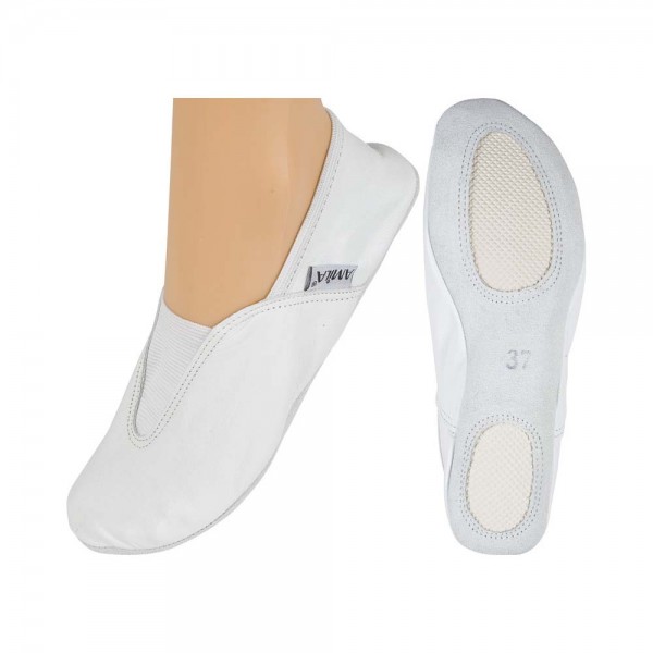 Amila Παπούτσια Ενόργανης Γυμναστικής Δερμάτινα Λευκά, Νο28 (48323)