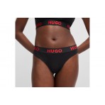 Hugo Sporty Logo Γυναικείο Εσώρουχο String Μαύρο